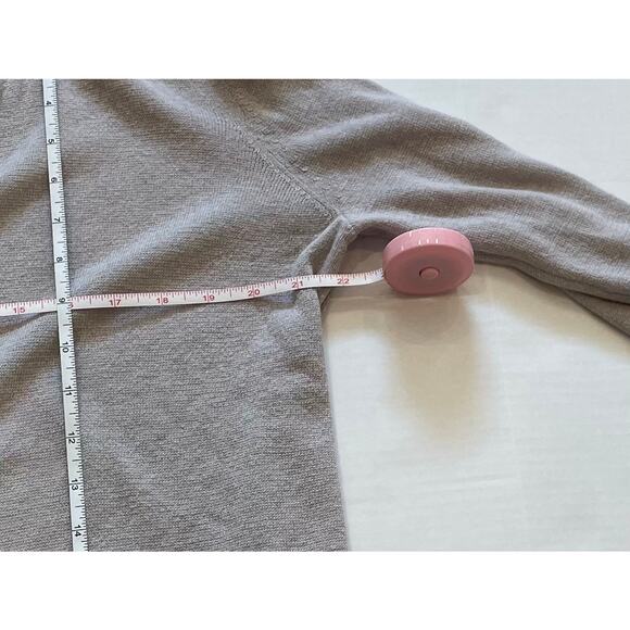 LOFT Pastel Gray Linen Blend Long Open Cardigan / Duster Sweater, Pockets, M - Picture 8 of 10